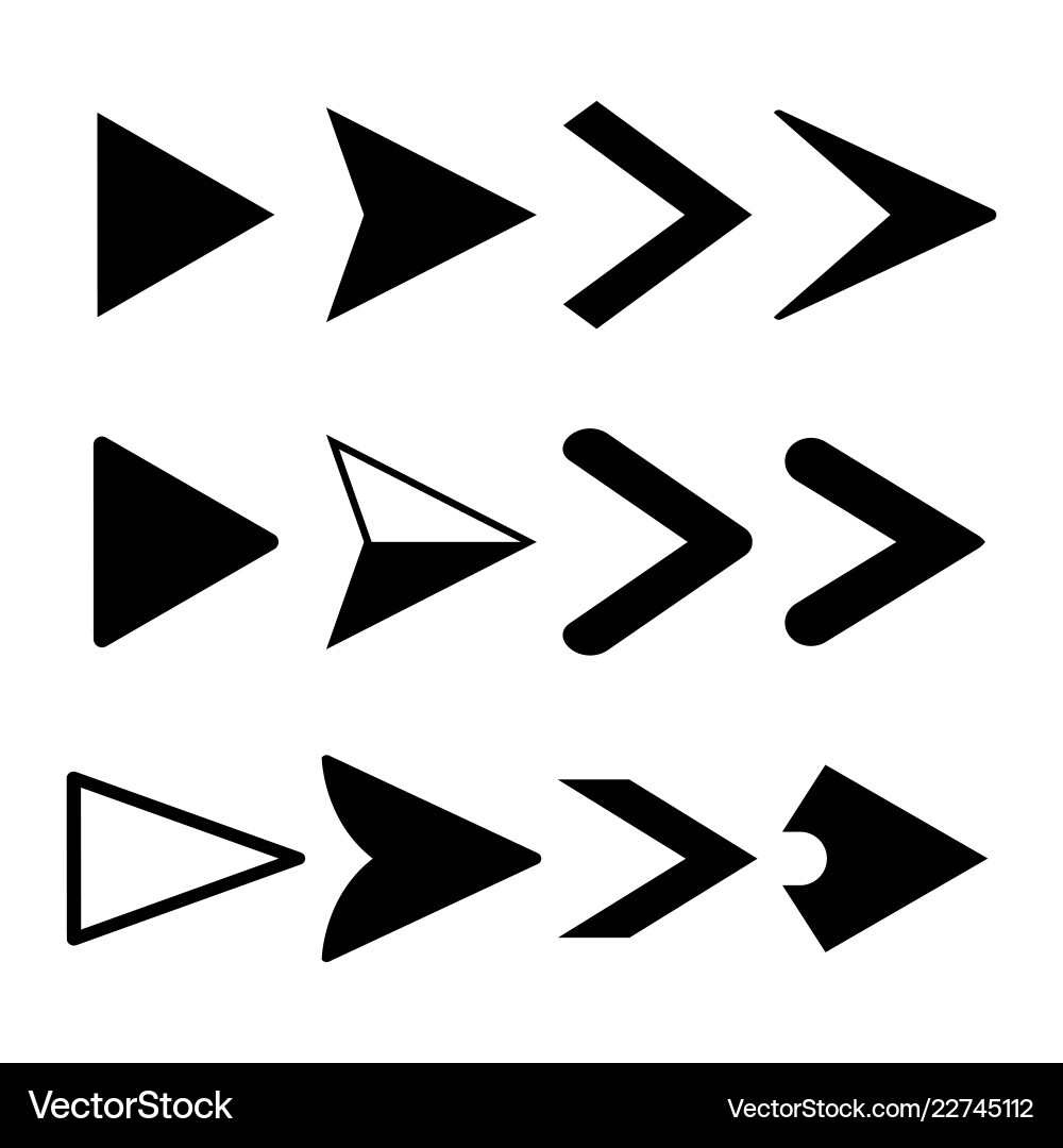 Arrow icons set pointers logo design vector image
