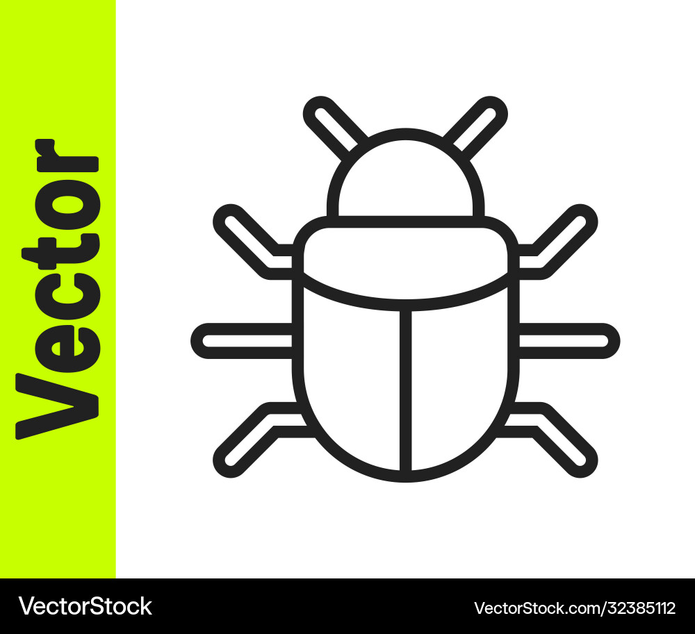 Black line system bug concept icon isolated Black line system bug concept icon isolated Vector Image