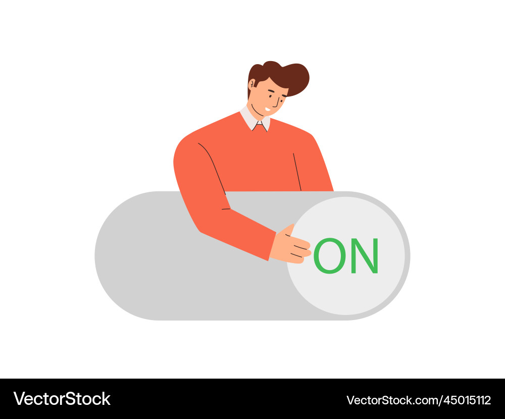 Businessman push setting button switch vector image