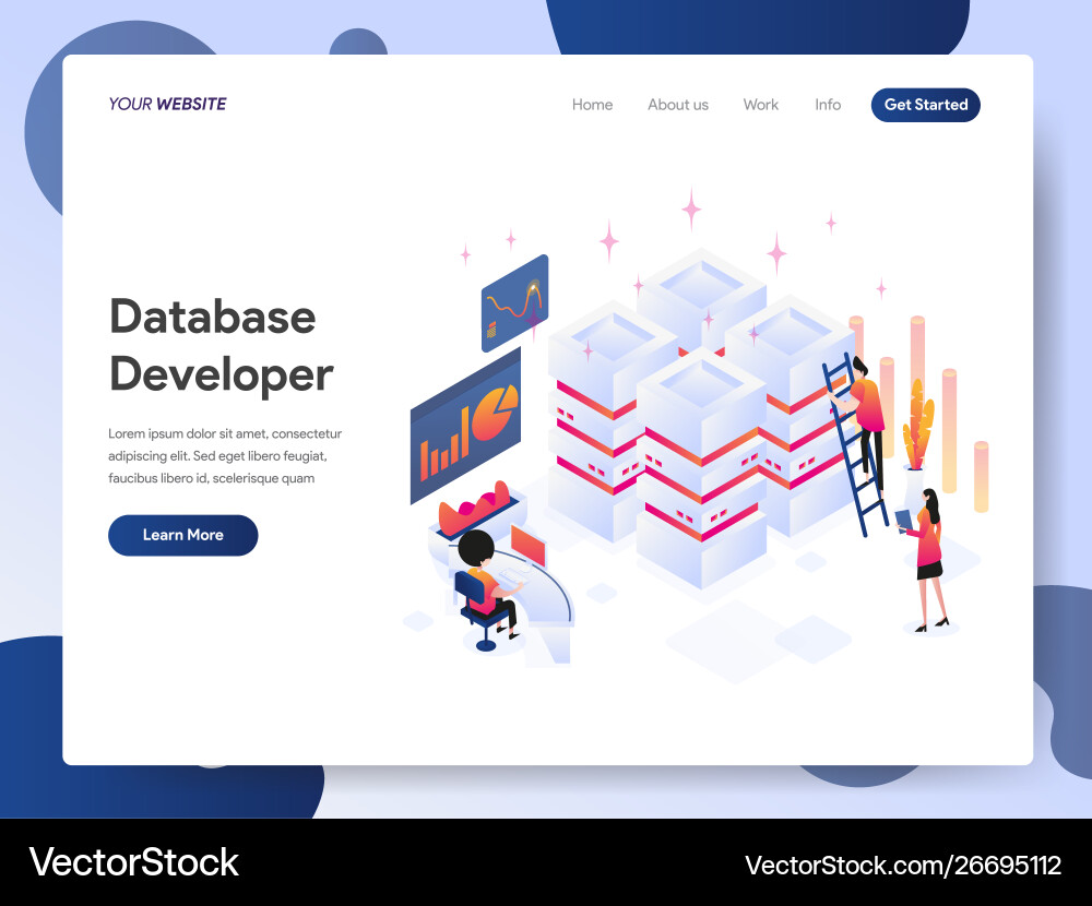 Database Isometric Concept vector image