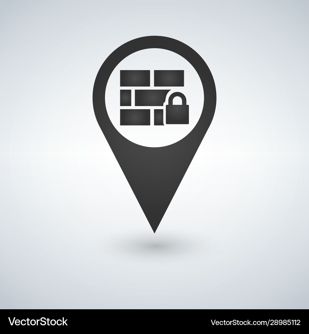 Firewall map pointer icon Vector Image