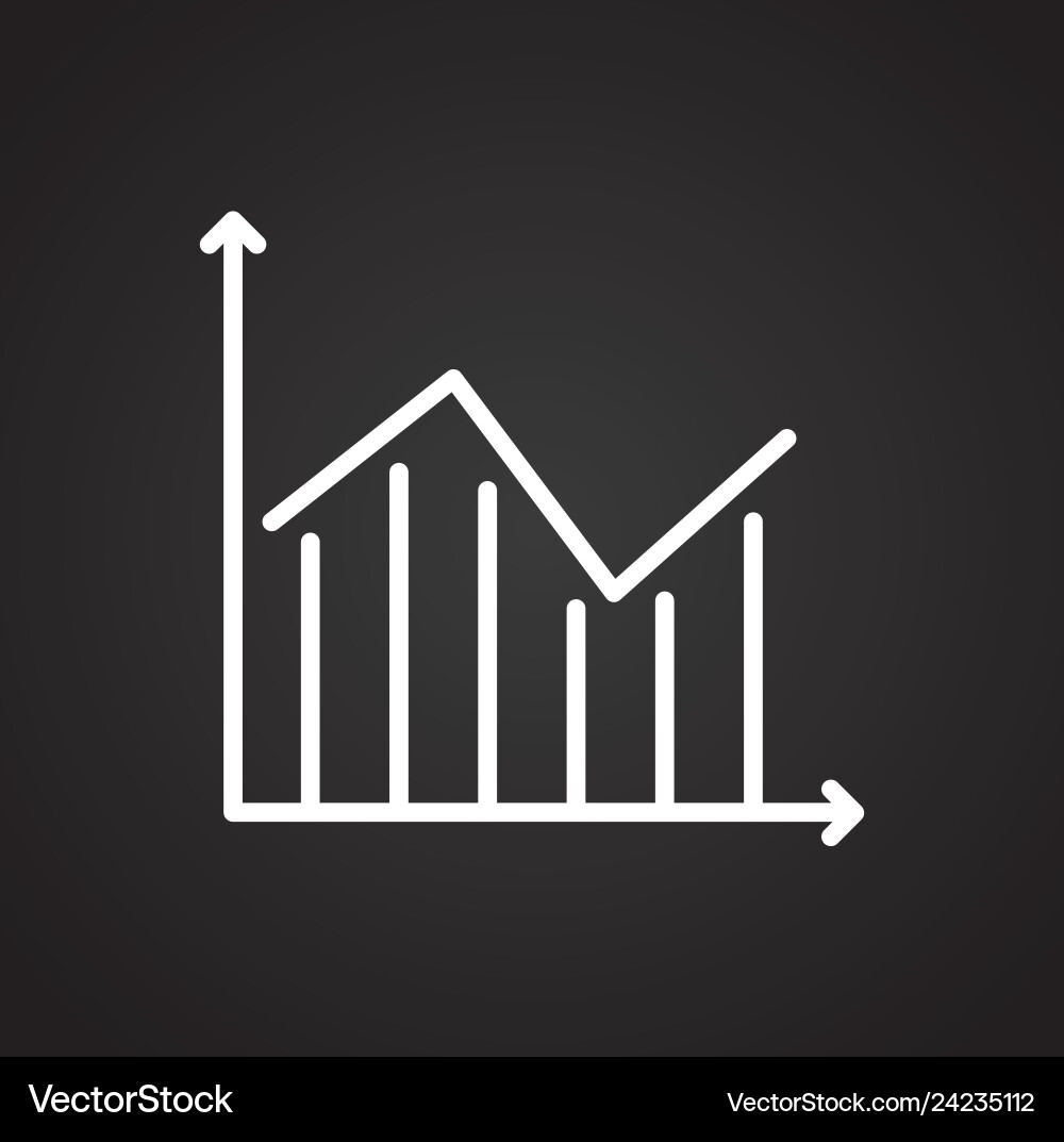 Graph line icon on background for graphic and web Vector Image