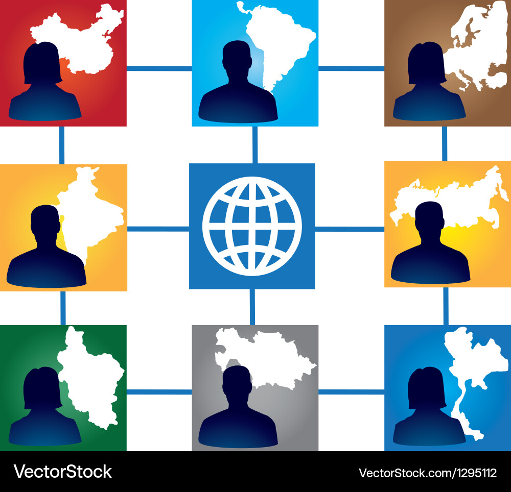 Group of interracial friends vector image