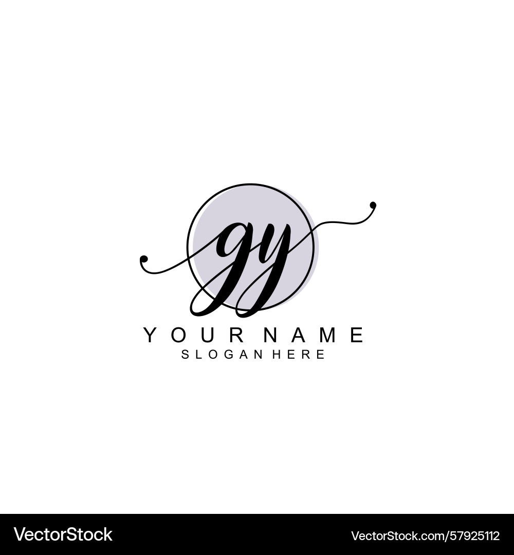 Handwriting logo concepts with initial gy Vector Image