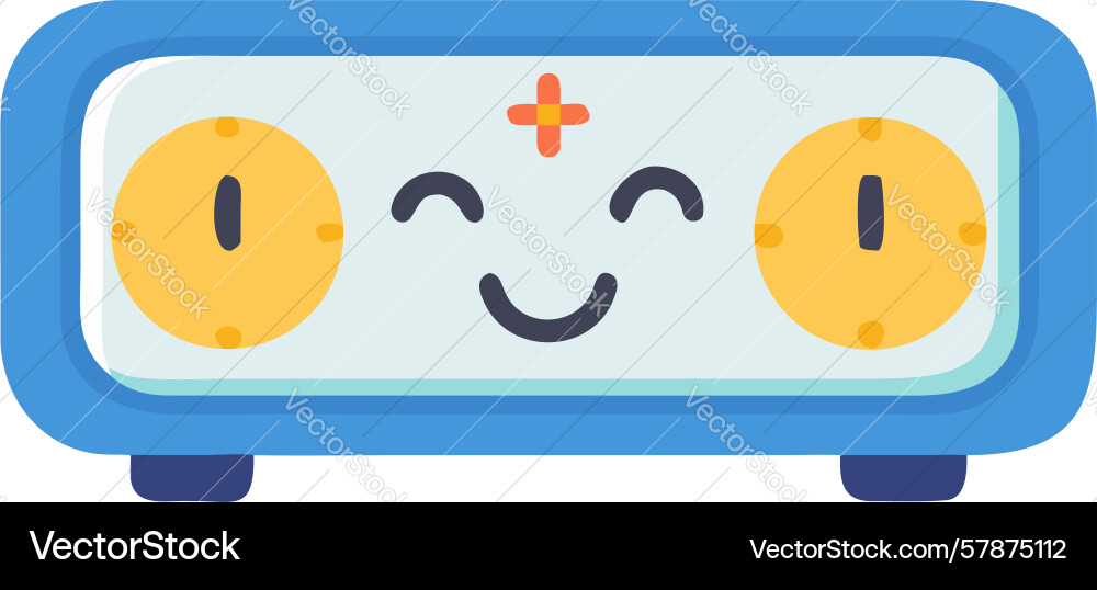 Happy digital clock or timer flat icon design Vector Image