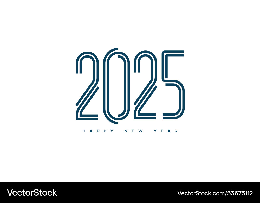 Happy new 2025 year typography logo design Happy new 2025 year typography logo design vector image