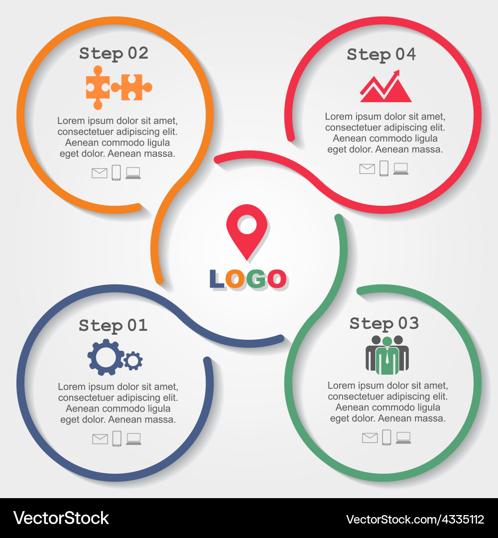 Infographic report template with lines and icons Vector Image