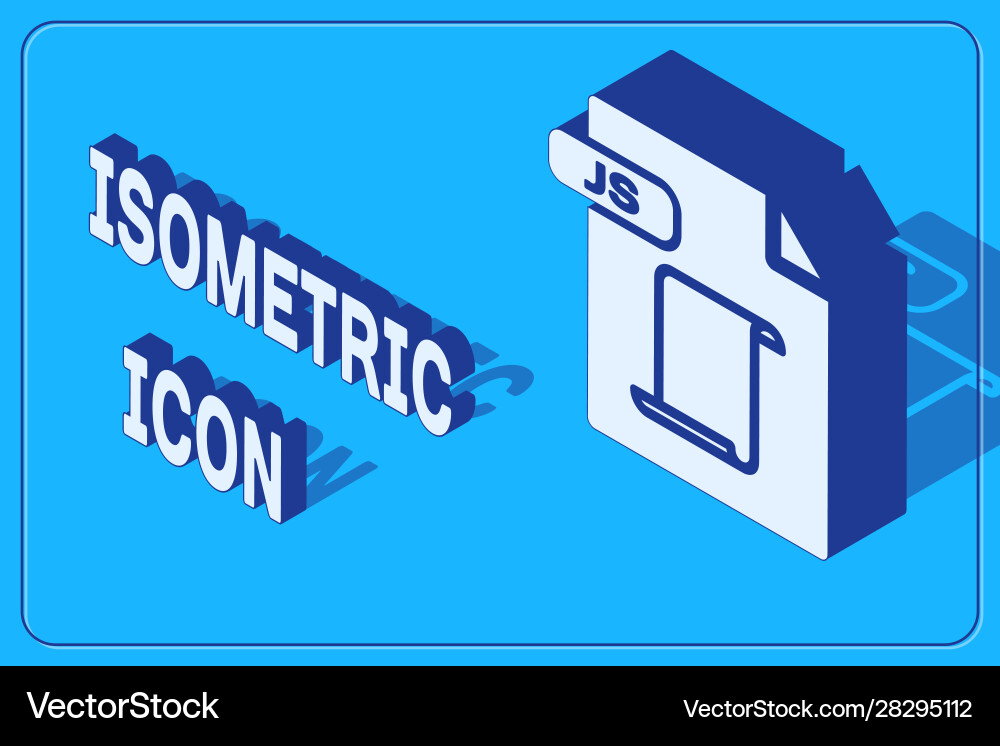Isometric js file document download button Isometric js file document download button Vector Image
