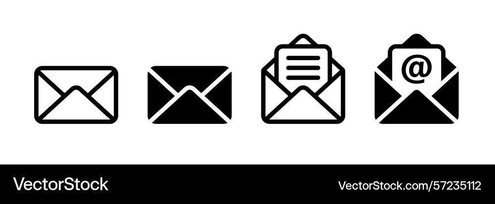 Mail icons or envelope and message icon vector image