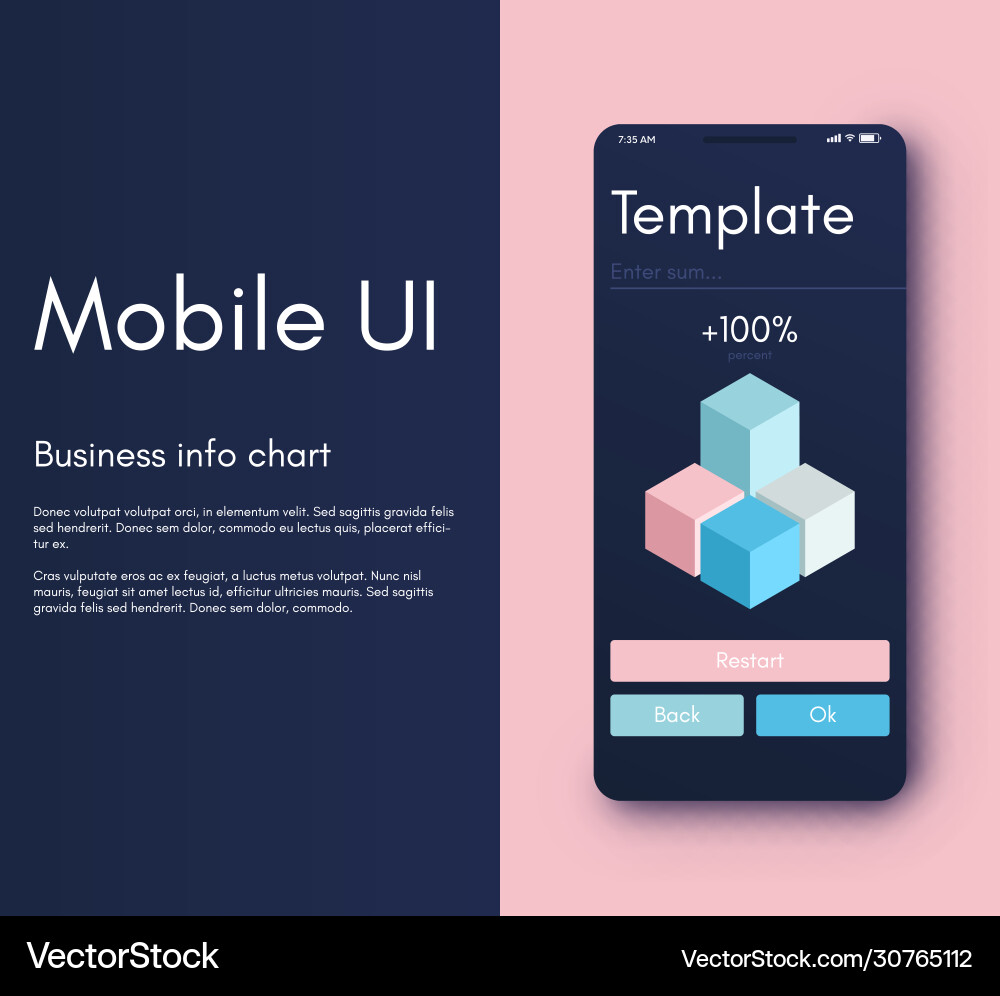 Mobile application interface ui design Mobile application interface ui design vector image