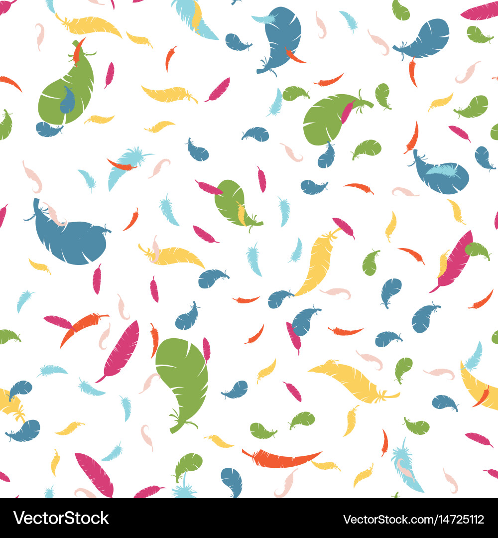 Multicolored feathers on a white background Vector Image