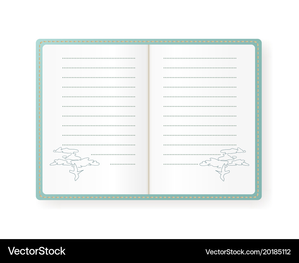 Notebook with bird in the sky vector image