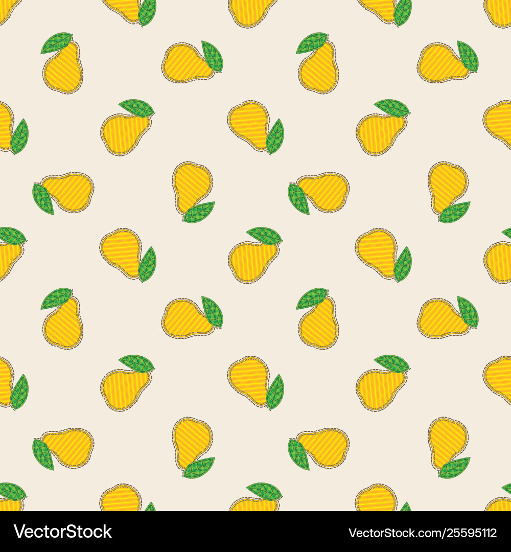 Patchwork yellow pears seamless pattern Patchwork yellow pears seamless pattern vector image