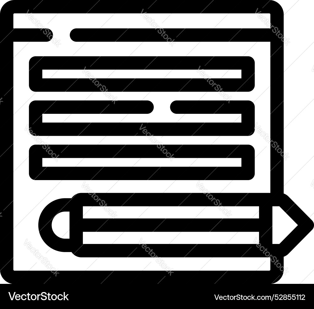 Pencil editing document with cursor icon for web Pencil editing document with cursor icon for web vector image