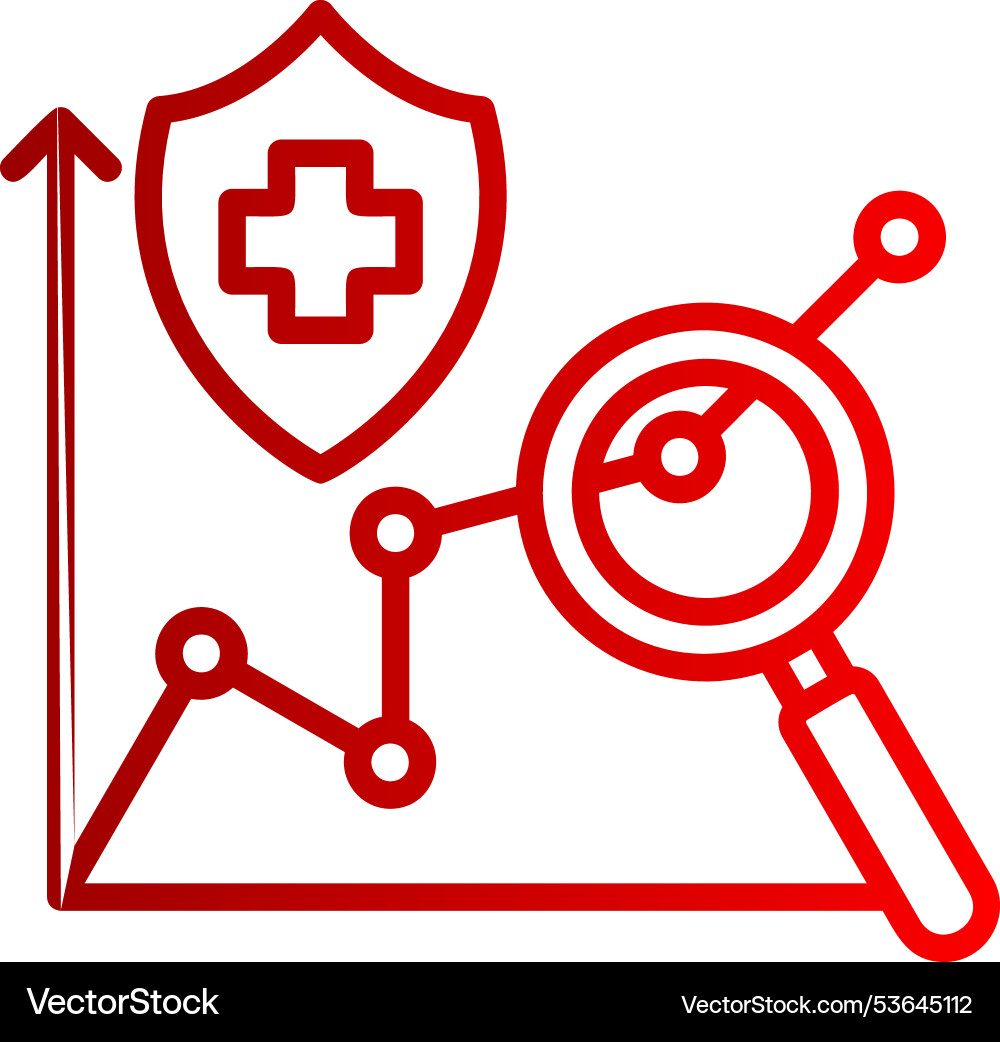 Predictive line gradient icon vector image