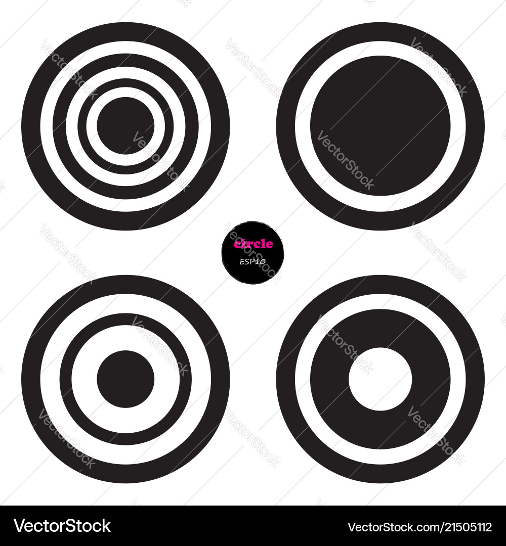 Set of 4 circles design elements for background Vector Image