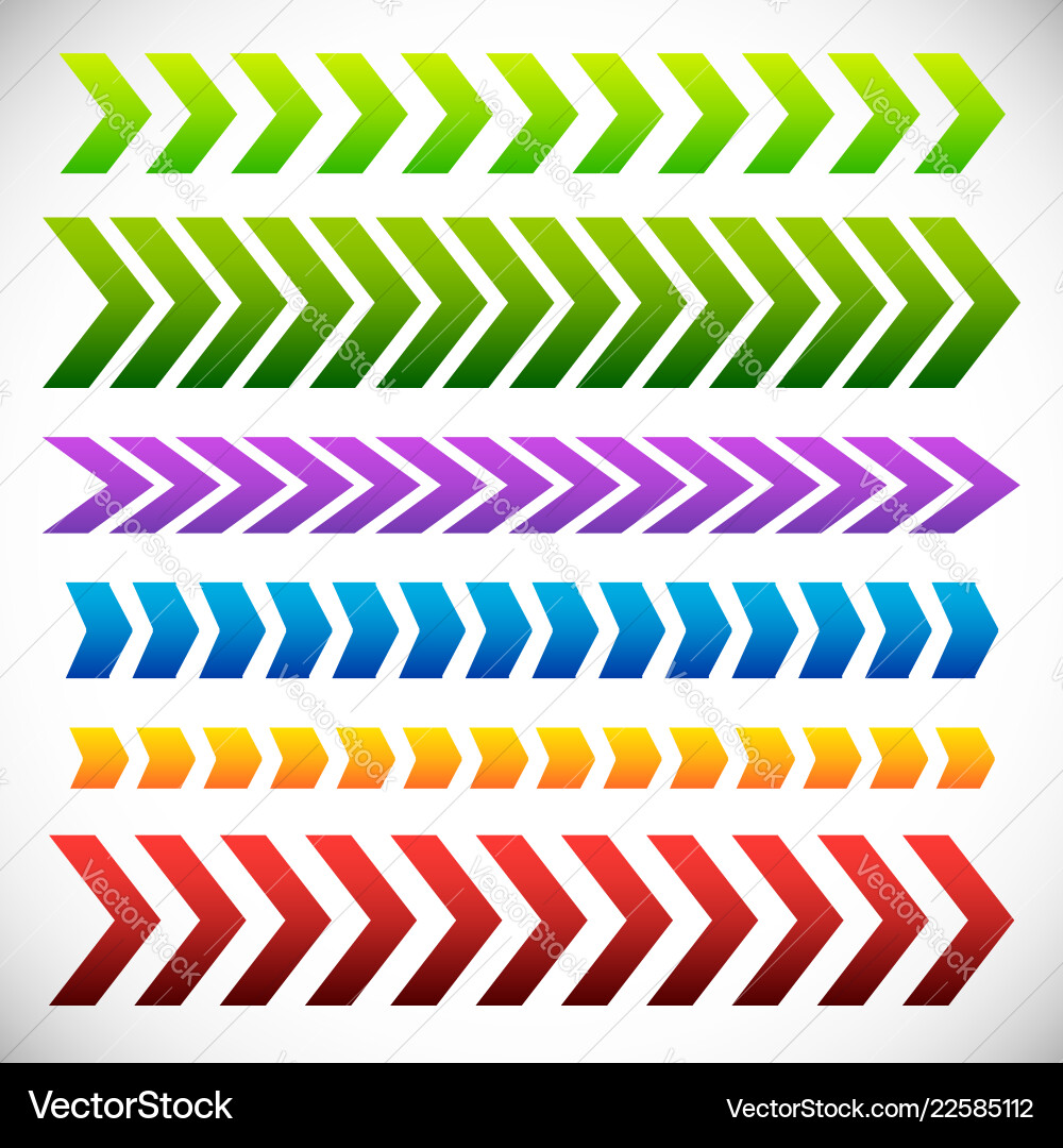 Set of arrowhead arrow elements 6 different Set of arrowhead arrow elements 6 different vector image