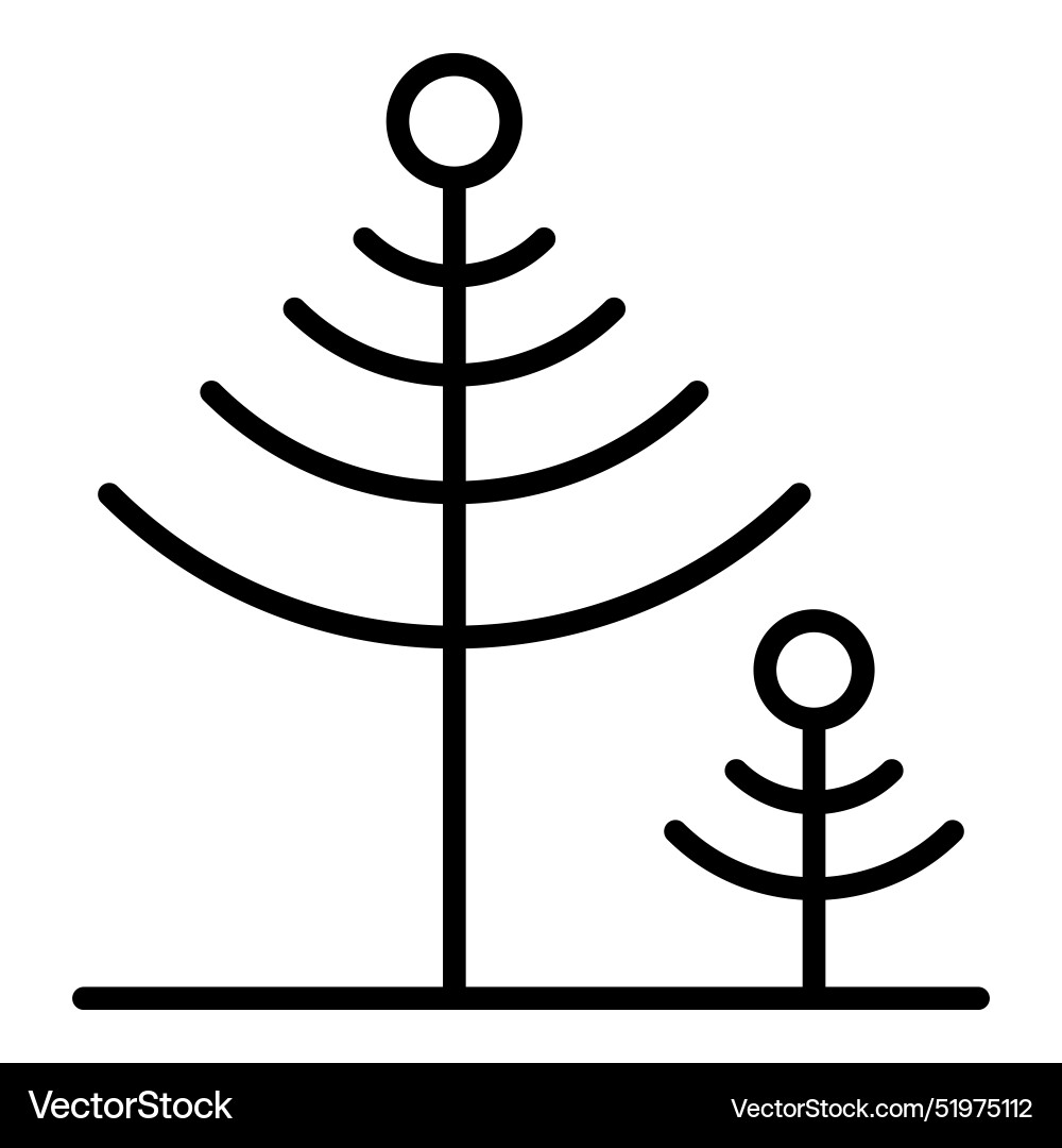 Tree icon in thin line style graphic design vector image