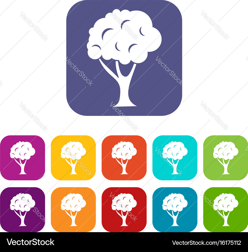 Tree icons set Vector Image