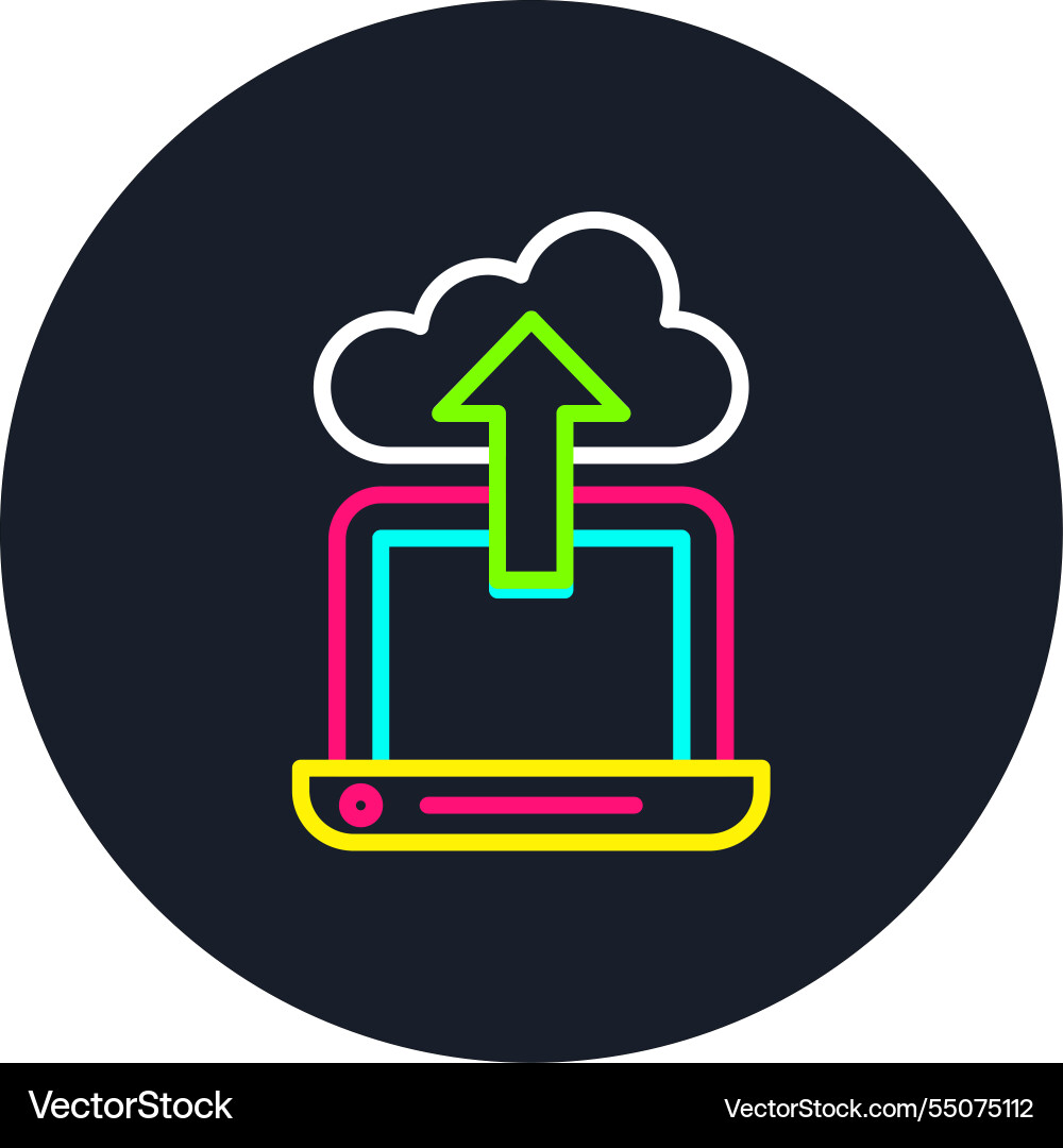 Uploading line multi color icon Vector Image