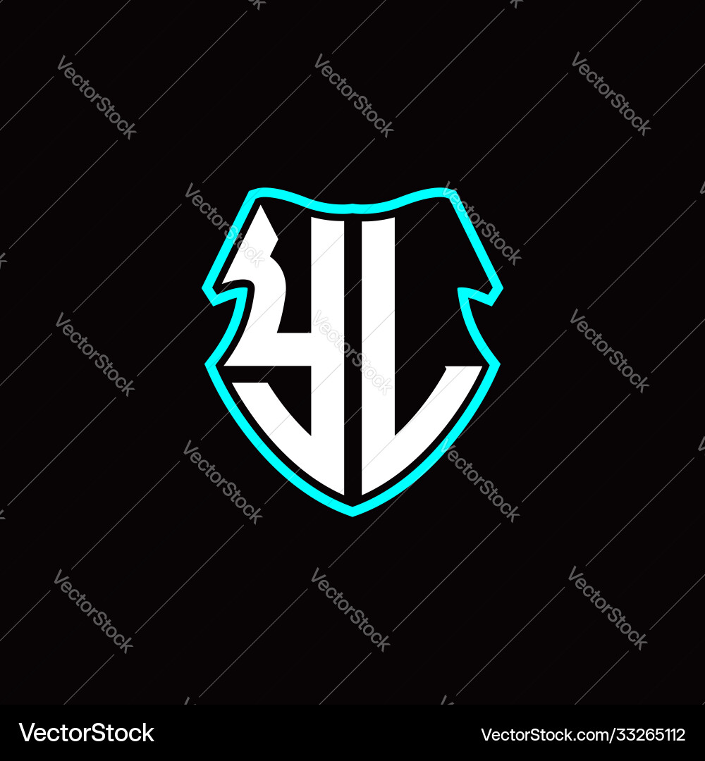 Y l initial logo design with a shield shape vector image