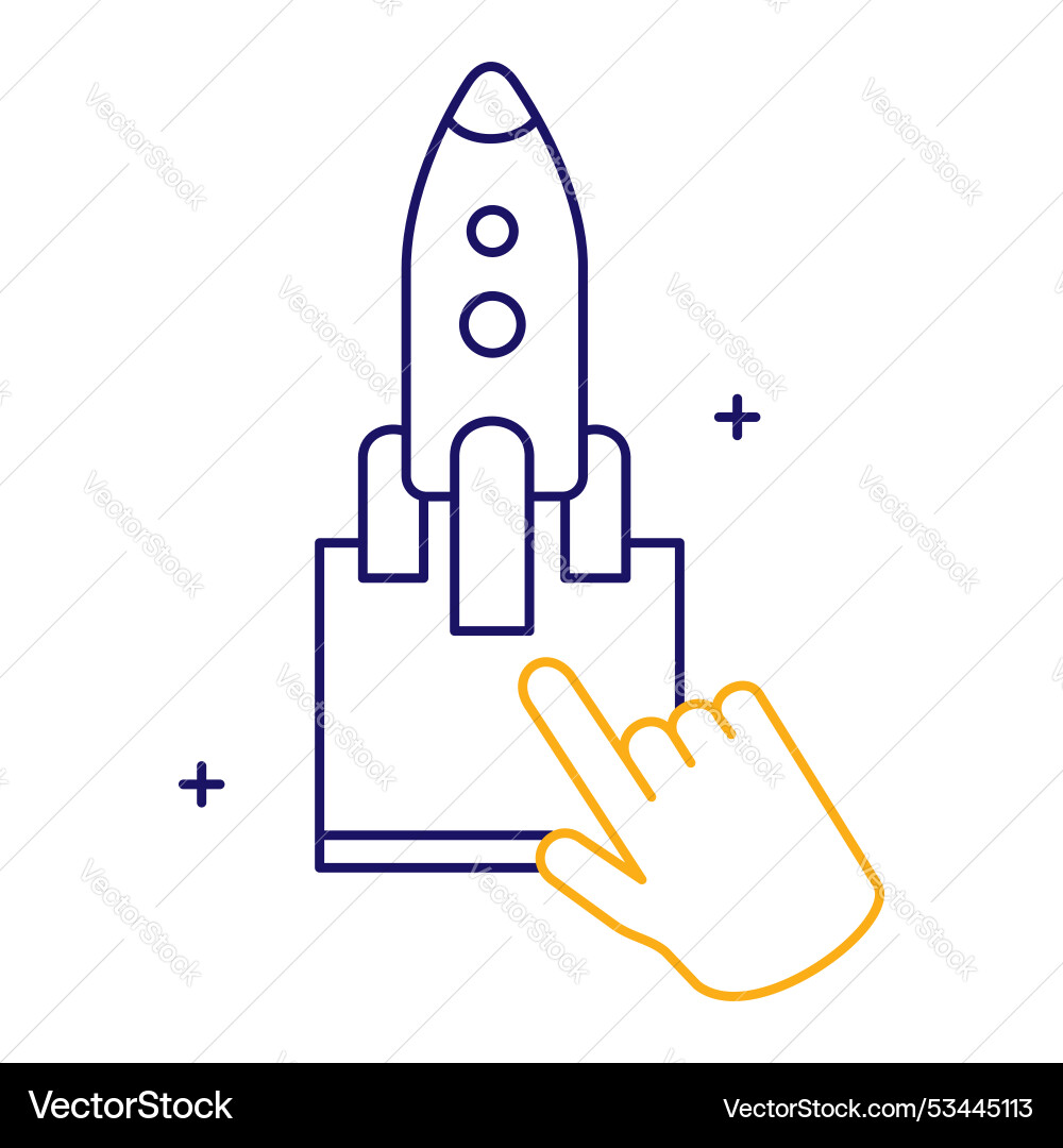 Automatisierung und Start Kommando-Icon-Design-System vektorbild
