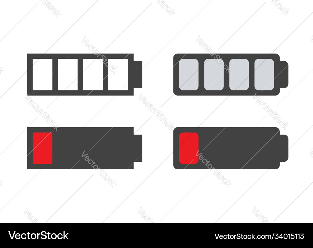 Battery charge level indicator icon symbol Vector Image