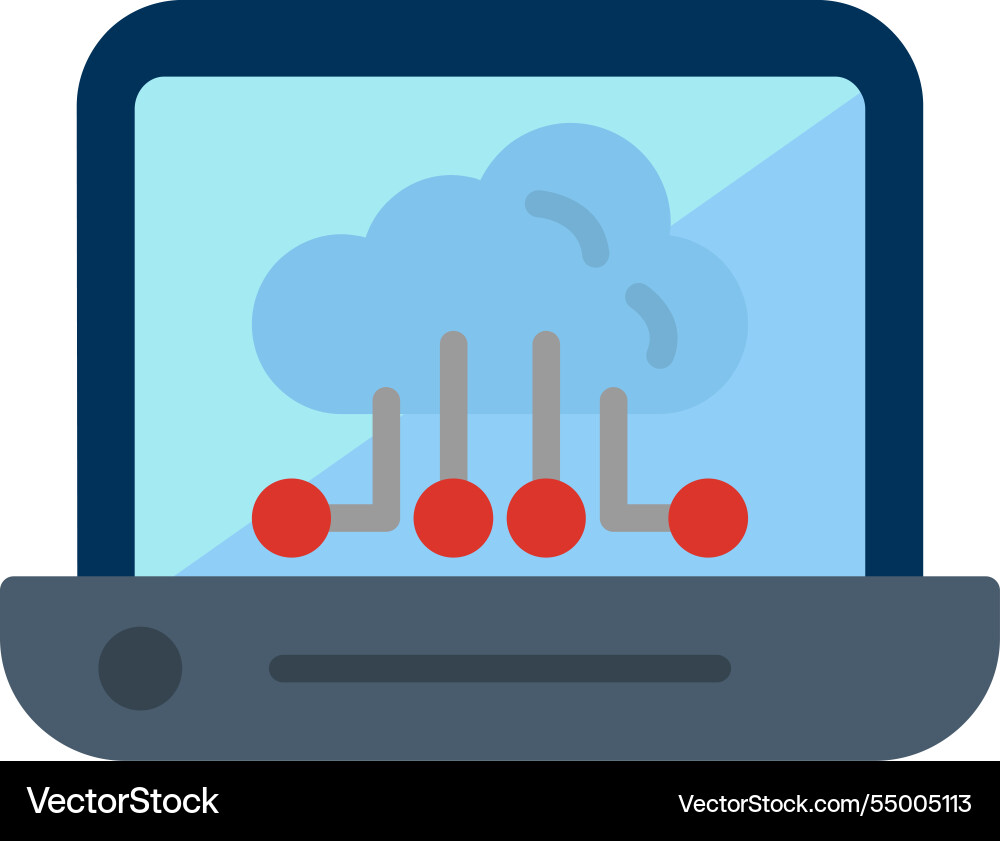 Cloud computing flat icon design Vector Image