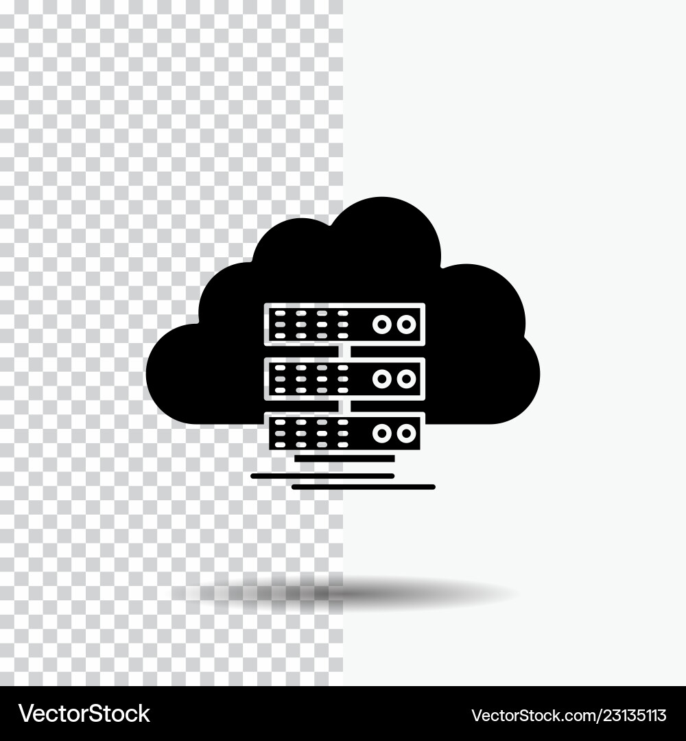 Cloud storage computing data flow glyph icon vector image