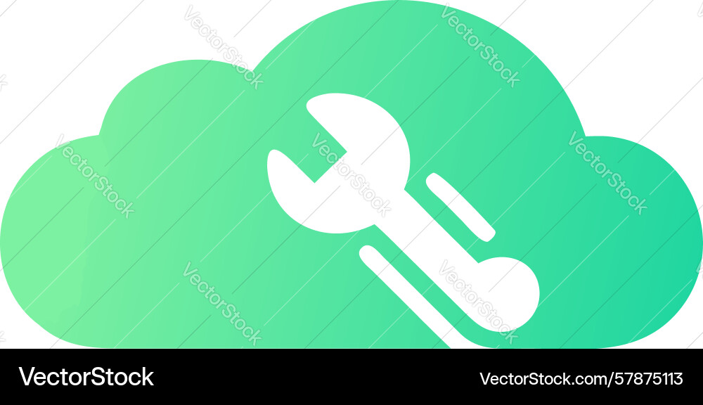 Cloud with wrench tools icon design generative ai Vector Image