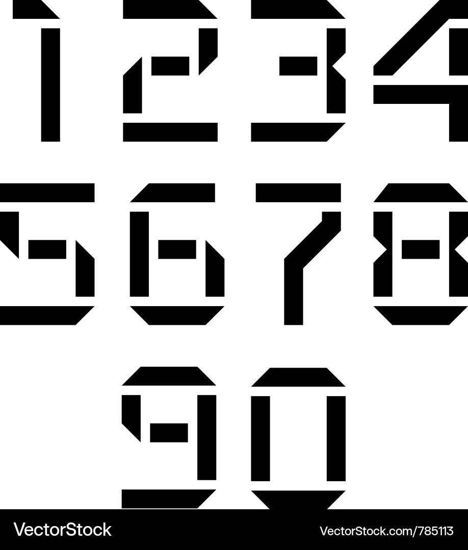 Digital Number Display Vector Image