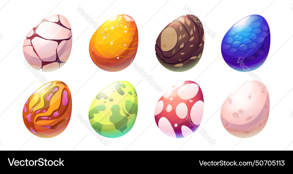 Eier Dinosaurier Cartoon niedlich magisches Set Eier Dinosaurier Cartoon niedlich magisches Set vektorbild