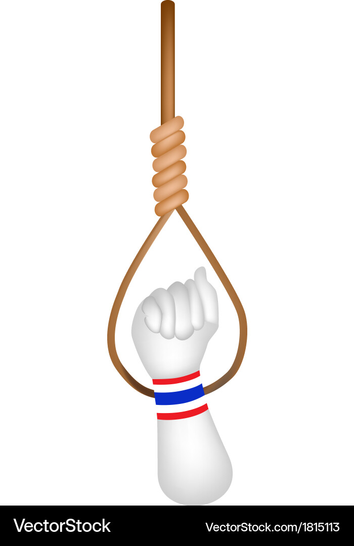 Hand clenched fist with a loop knot Vector Image