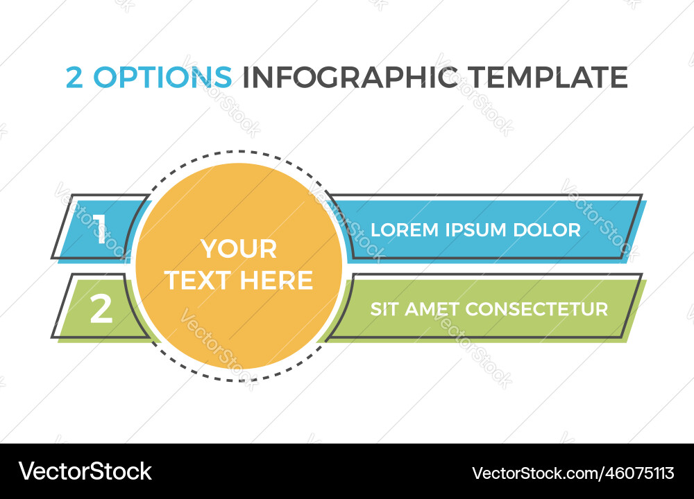 Infographic template with 2 steps Royalty Free Vector Image