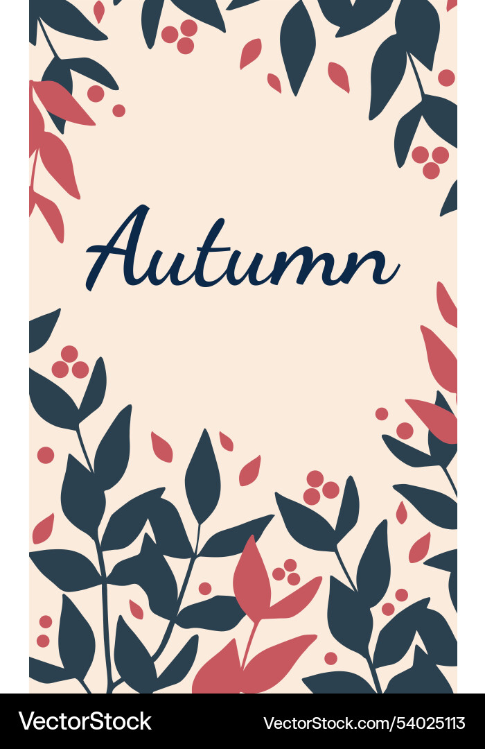 Minimalistic autumn background card hello Minimalistic autumn background card hello Vector Image