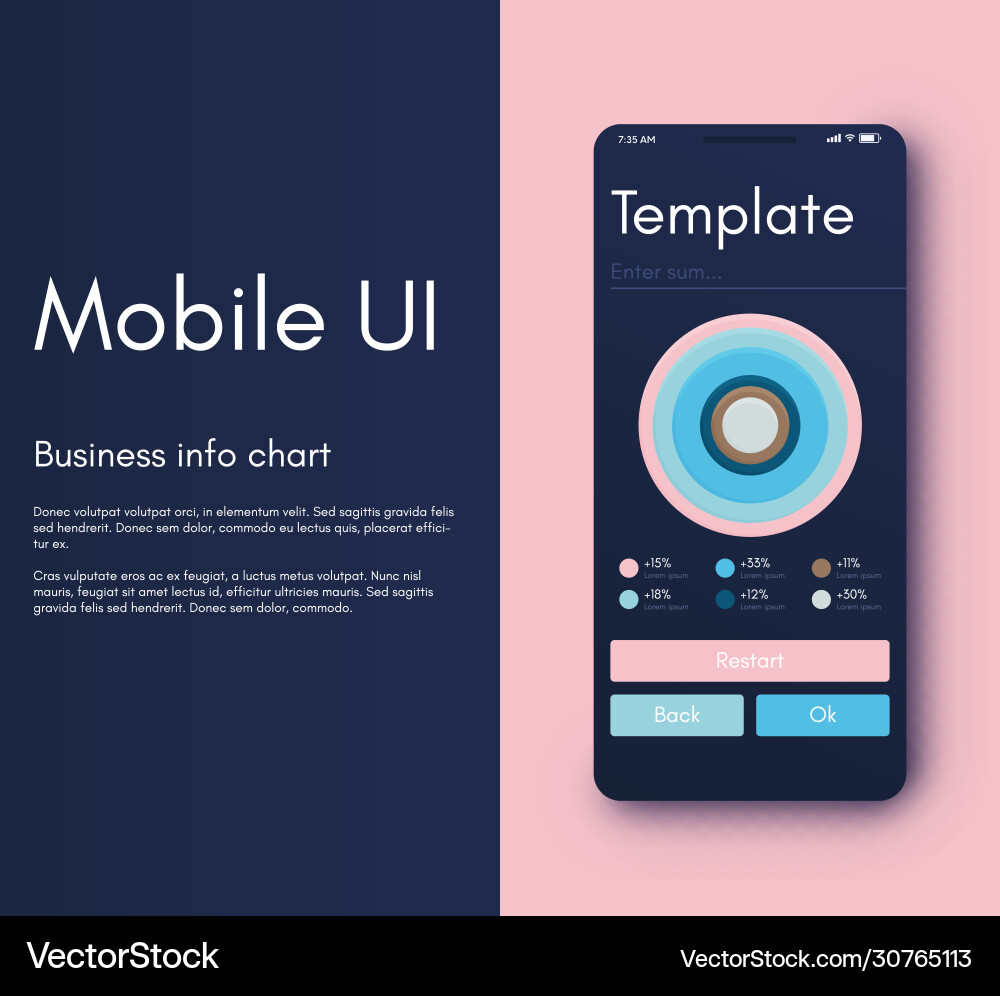 Mobile application interface ui design Mobile application interface ui design vector image
