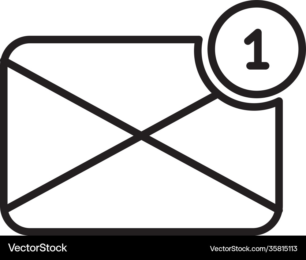 New message notification icon line style vector image