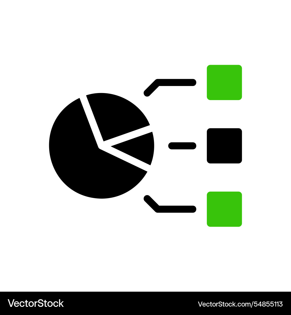Pie chart with interconnected data blocks concept Pie chart with interconnected data blocks concept vector image