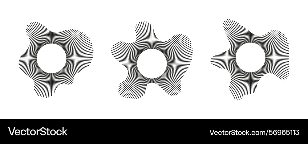 Radial wavy frames circular waves sound lines Radial wavy frames circular waves sound lines vector image