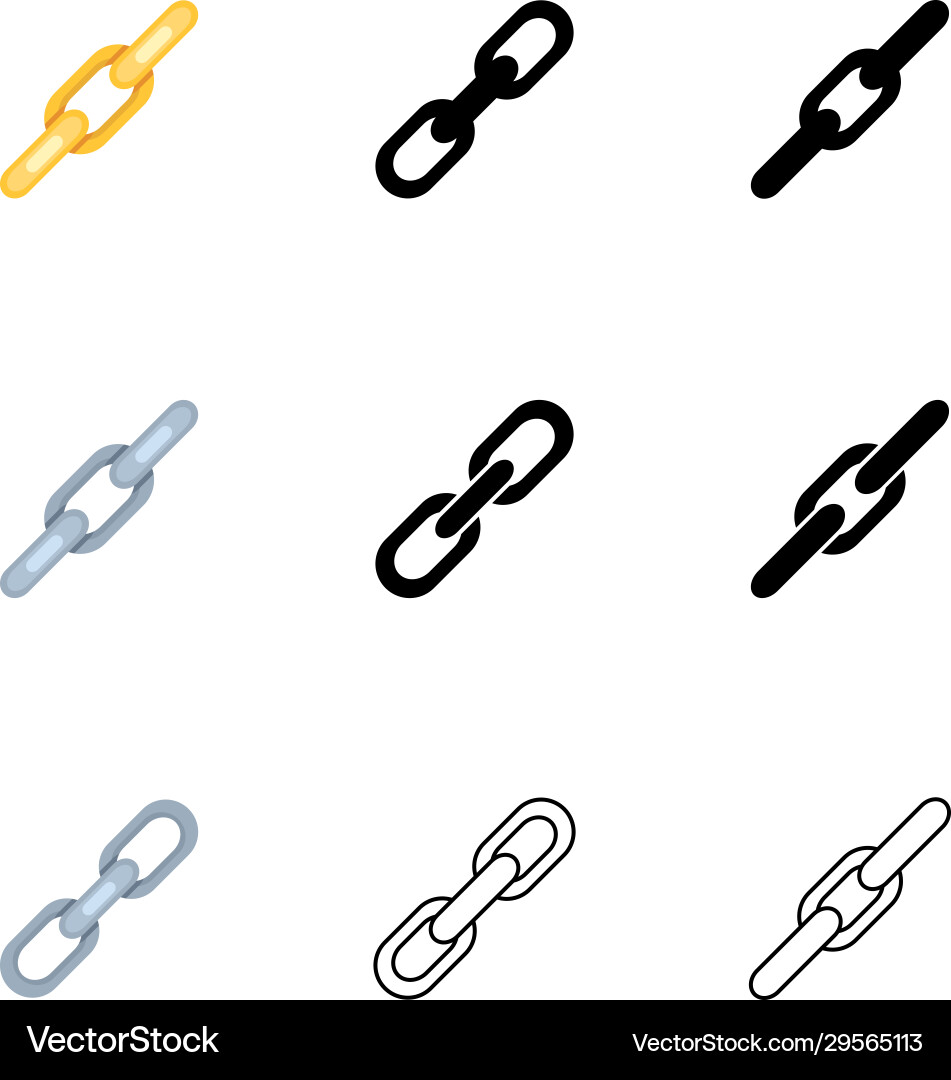 Set variations link icons Set variations link icons vector image