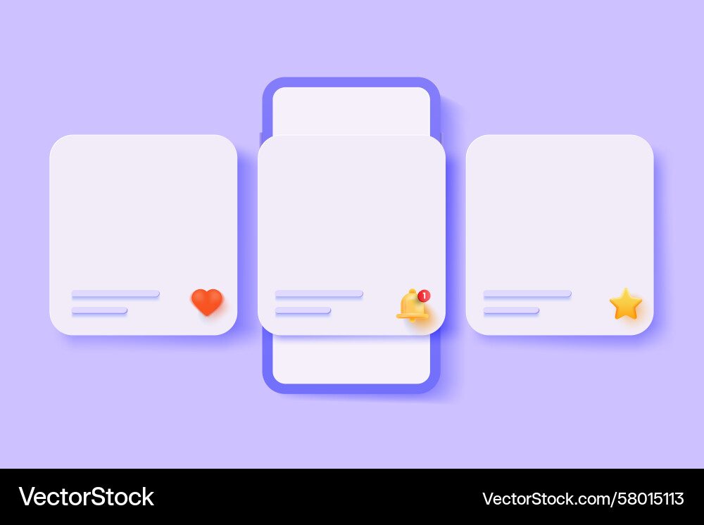 Smartphone Carousel Interface Mockup Vector Image