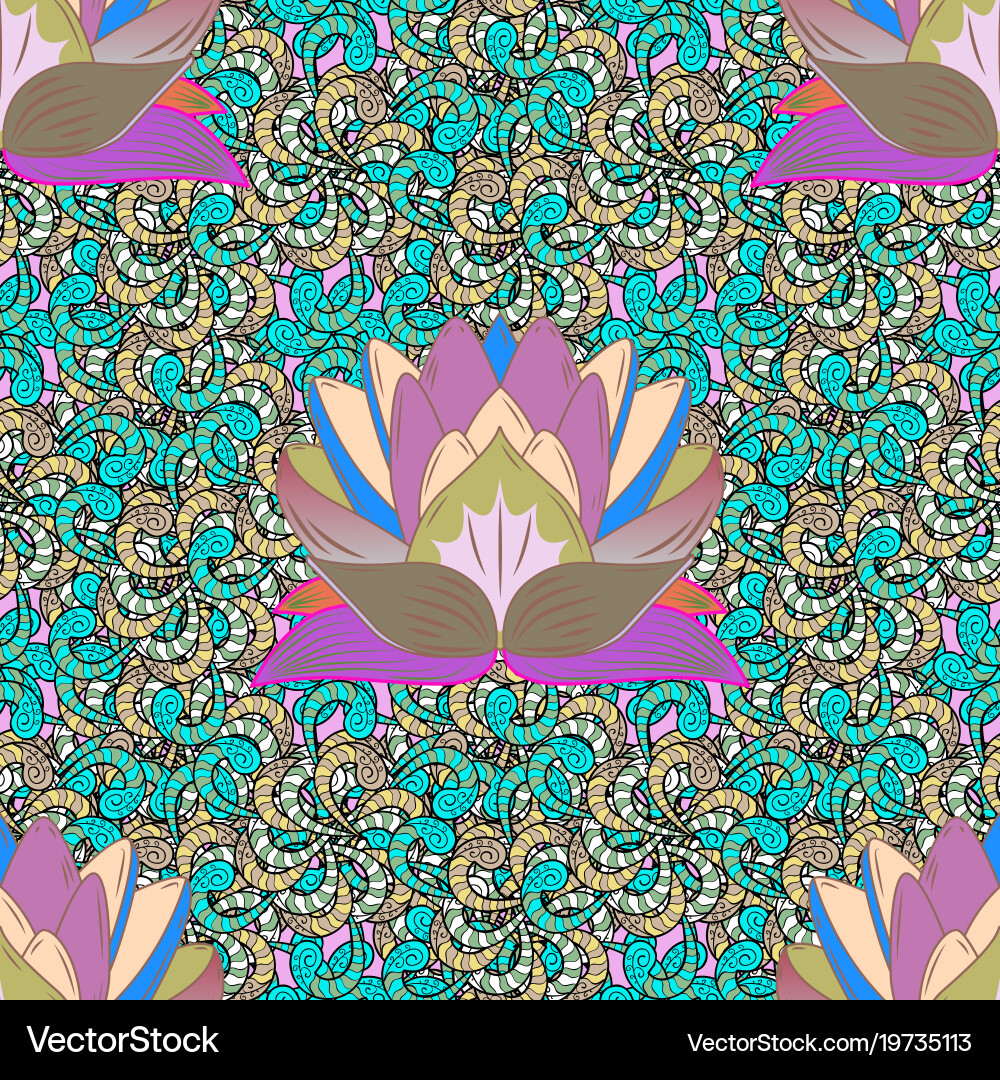 Snowflakes pattern flat design with abstract Vector Image