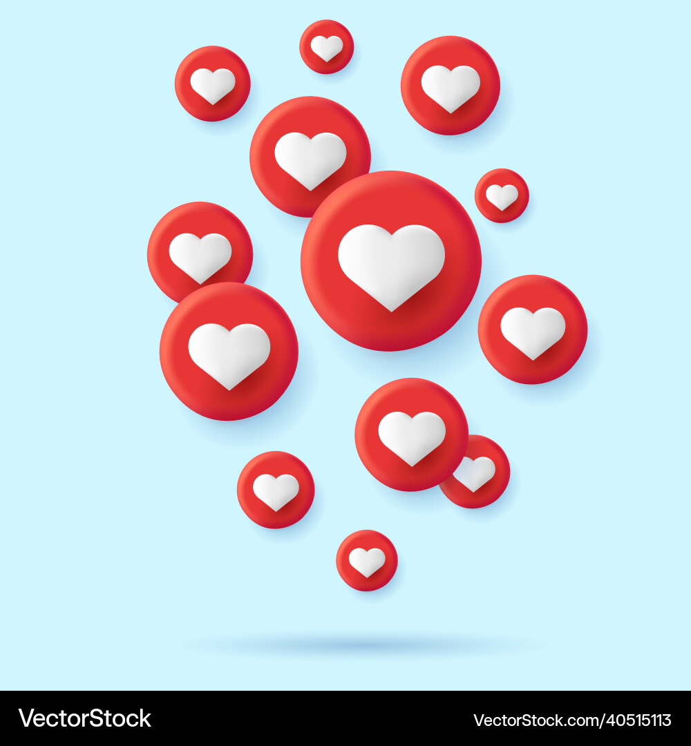 Social media likes in shape of red circles Social media likes in shape of red circles vector image