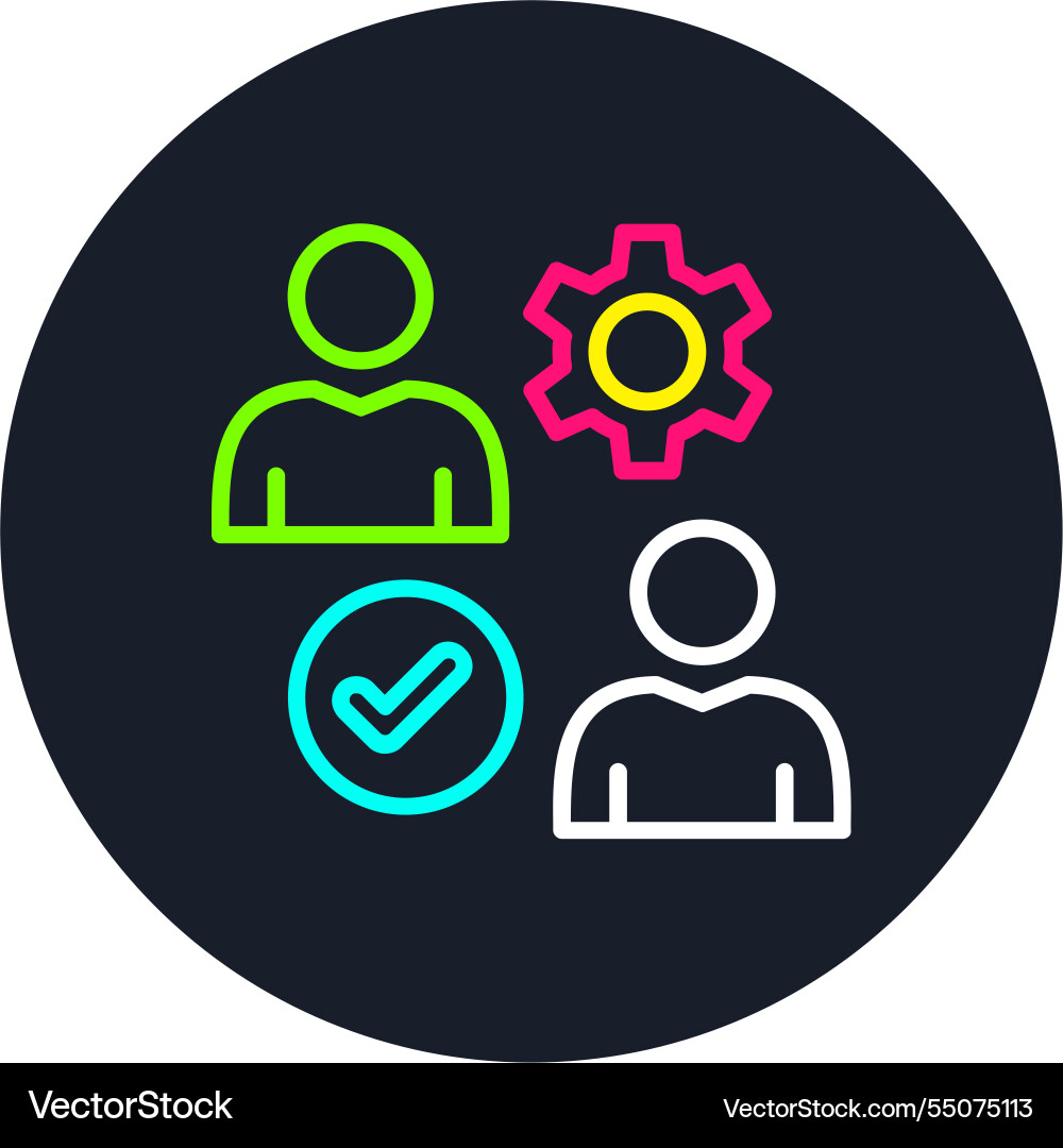 Verification line multi color icon Vector Image