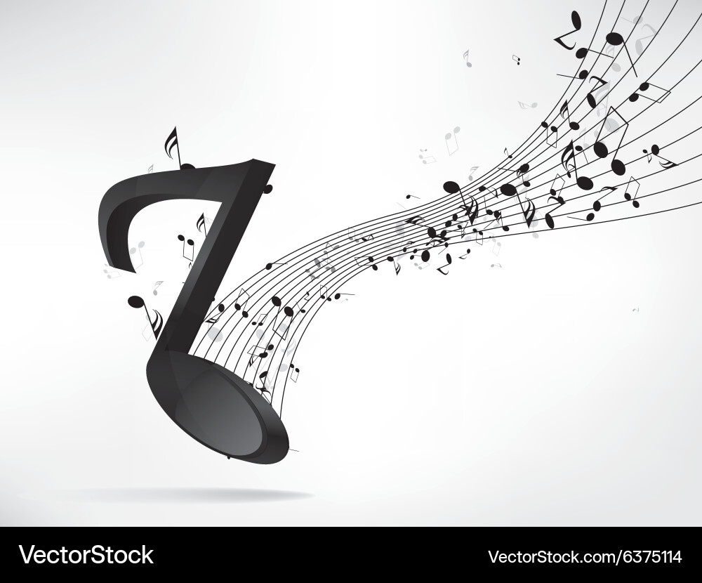 Abstract music background with notes vector image