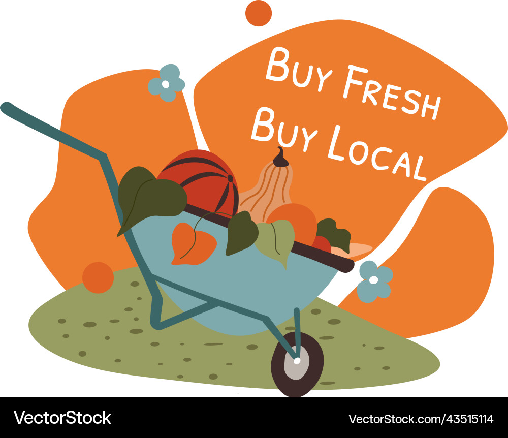 Buy fresh and local farm grown product vector image