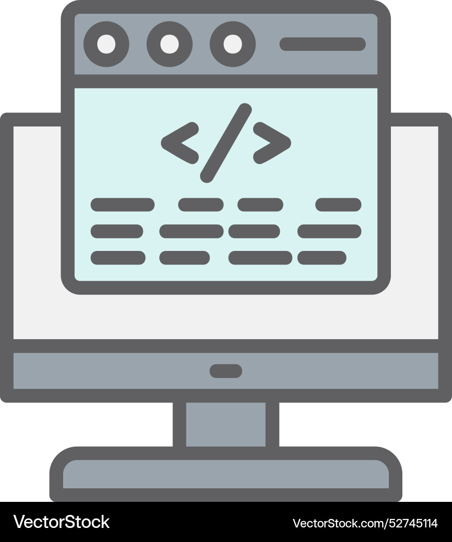 Coding line filled icon design Vector Image