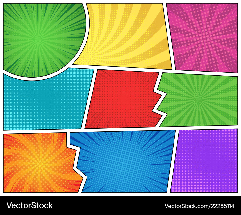 Comic Page with Radial Rays vector image
