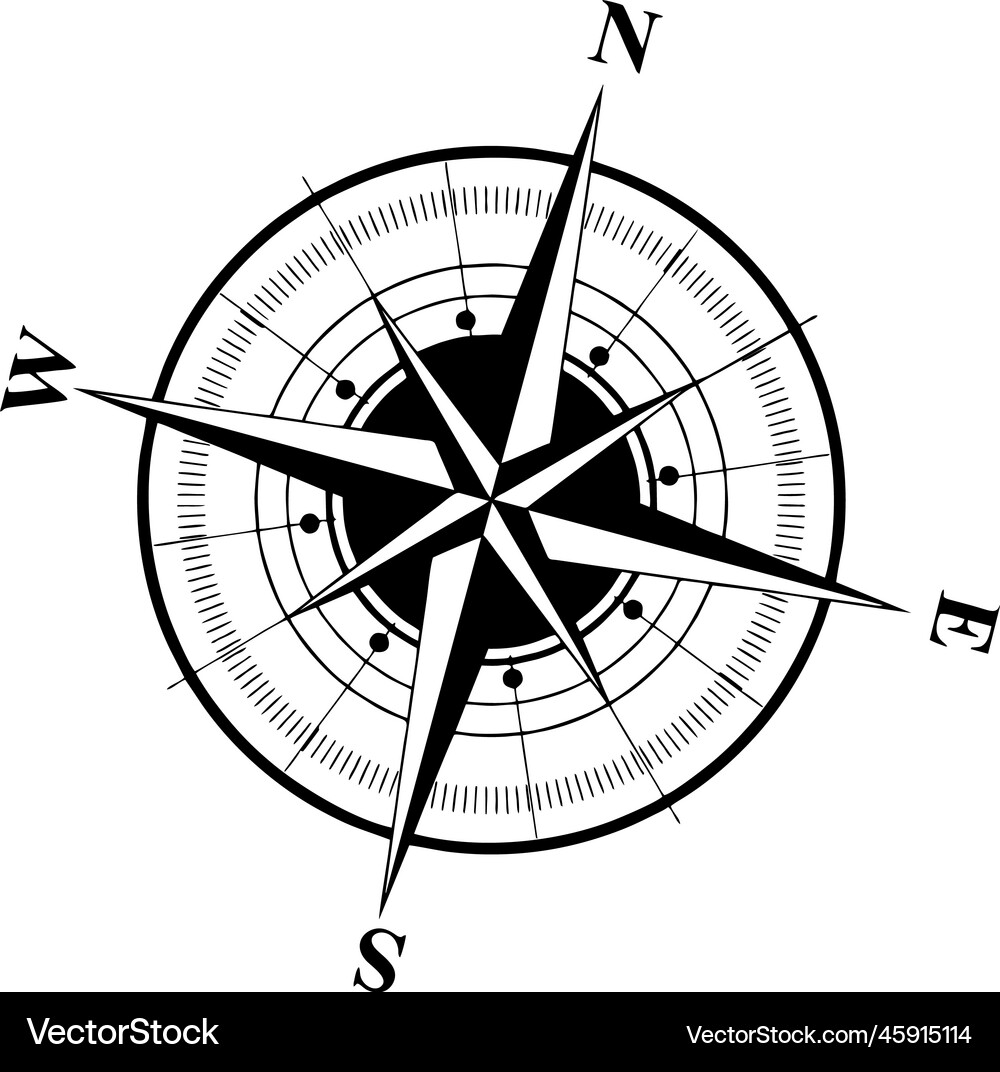 Compass design icon art Royalty Free Vector Image
