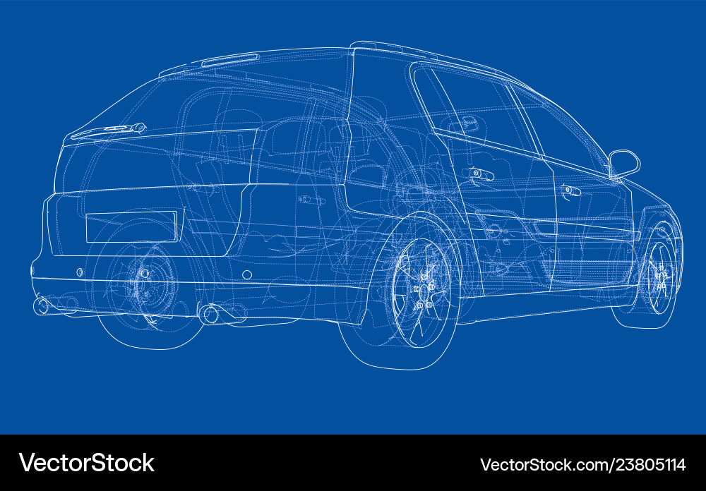 Concept car rendering of 3d vector image